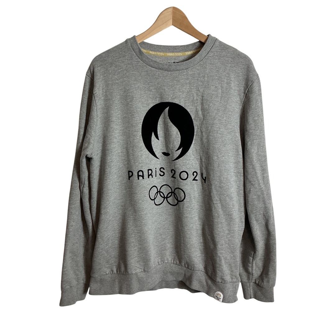 Official Paris 2024 Olympics Logo Crew Sweatshirt Athleisure Lounge Relaxed